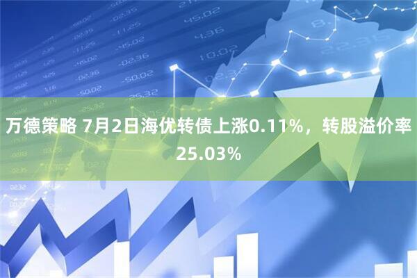 万德策略 7月2日海优转债上涨0.11%，转股溢价率25.03%