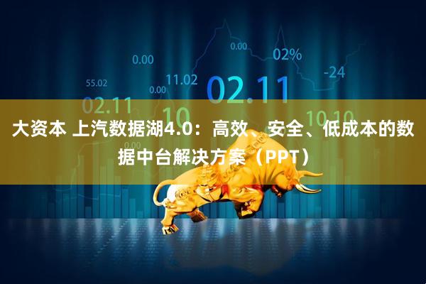 大资本 上汽数据湖4.0：高效、安全、低成本的数据中台解决方案（PPT）