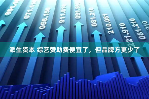 派生资本 综艺赞助费便宜了，但品牌方更少了